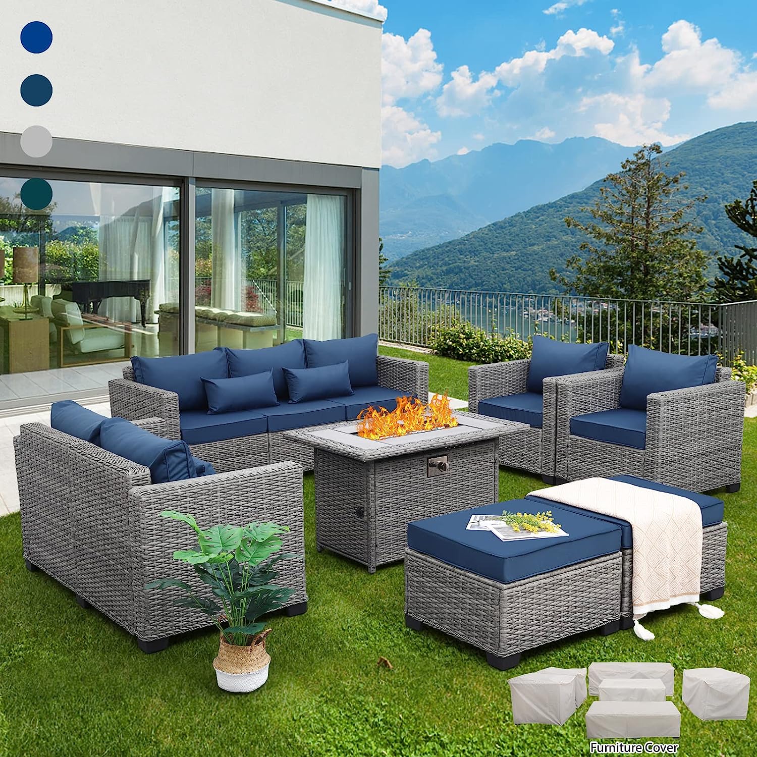 Outdoor Patio Furniture 60000 BTU Outdoor Propane Fire Pit