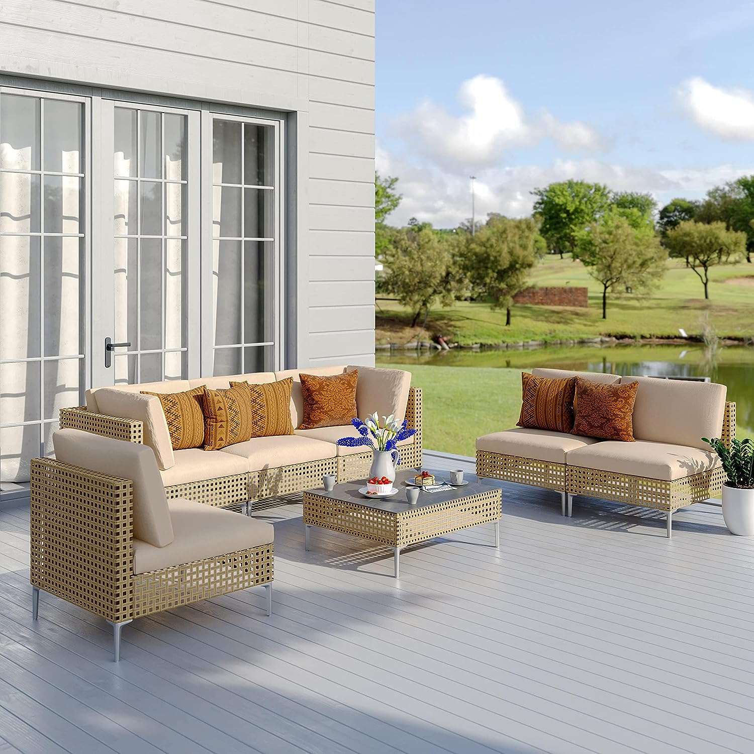 [Open Box] Grand Patio’s Enhanced 7Piece AllWeather Outdoor Sofa Set